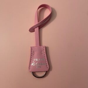 Prada Pink Leather Loop Key Holder